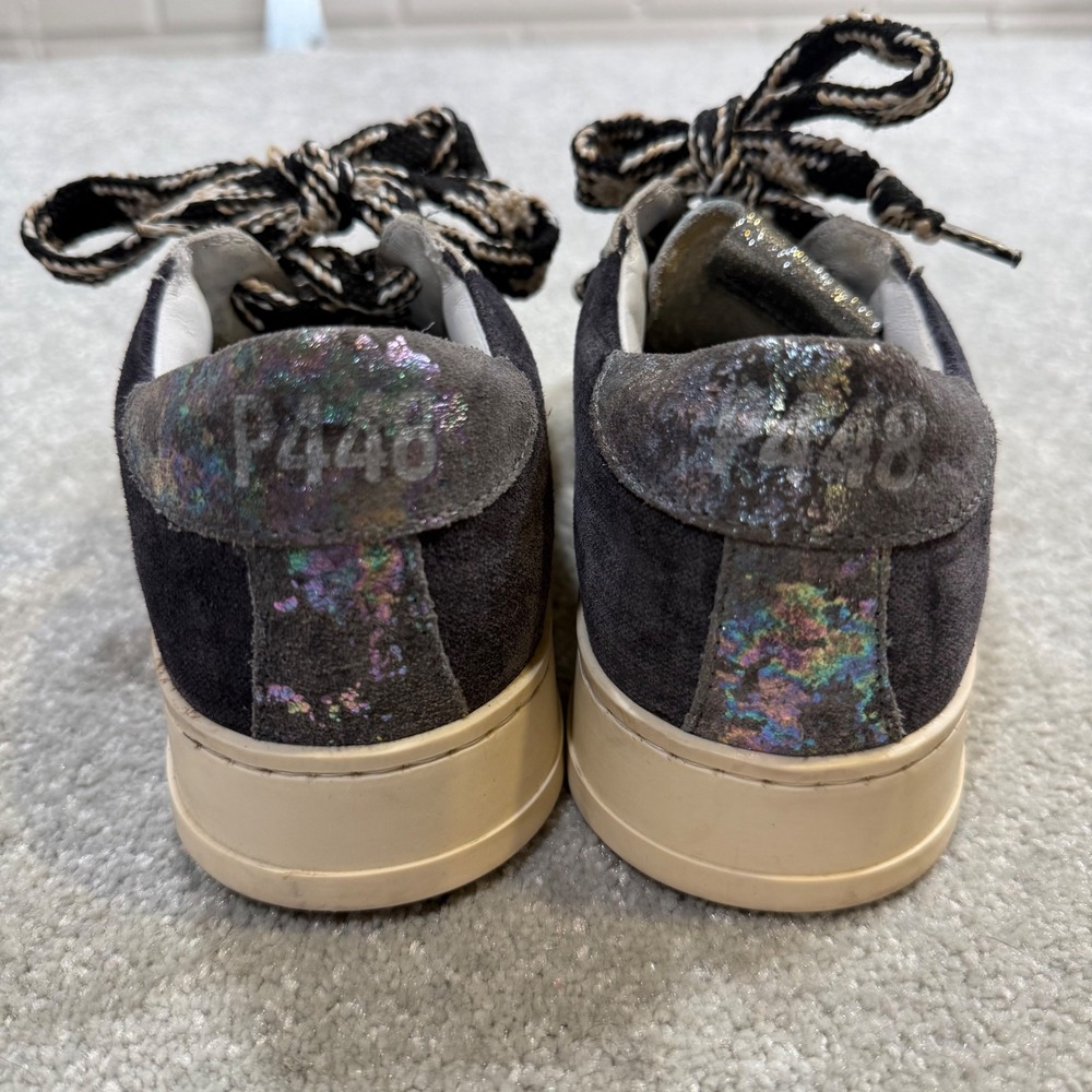 P448 Jack Blackden Low Top Sneakers Grey Suede Iridescent EU 38 Made in Italy - Picture 9 of 15